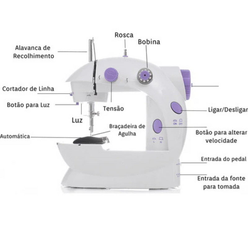 Mini máquina de costura | Elétrica 110V/220V com tecnologia Bord