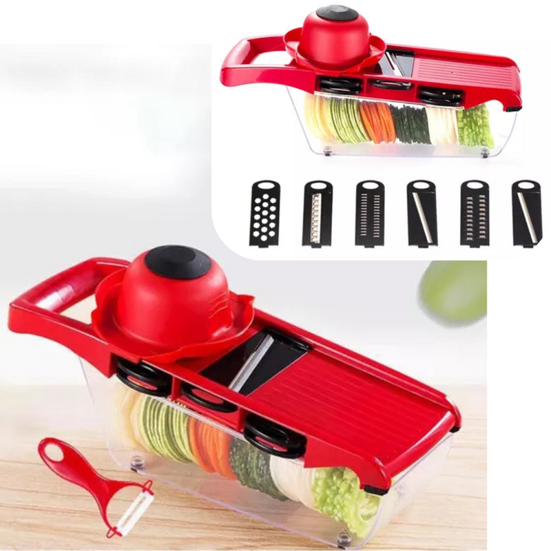 Mandoline slicer nicer 6 em 1 | Fatiador e cortador de legumes multifuncional em inox