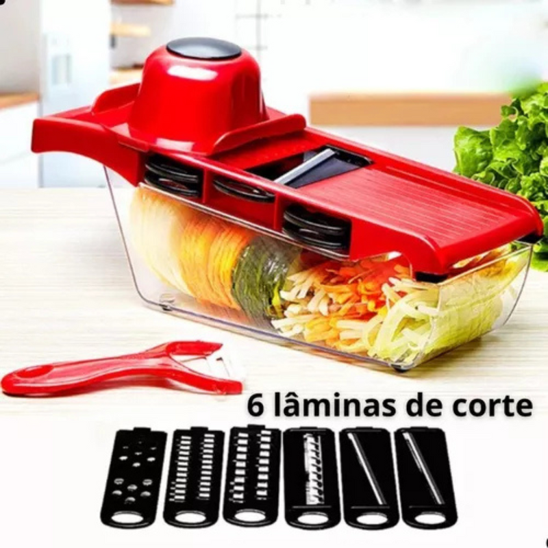 Mandoline slicer nicer 6 em 1 | Fatiador e cortador de legumes multifuncional em inox