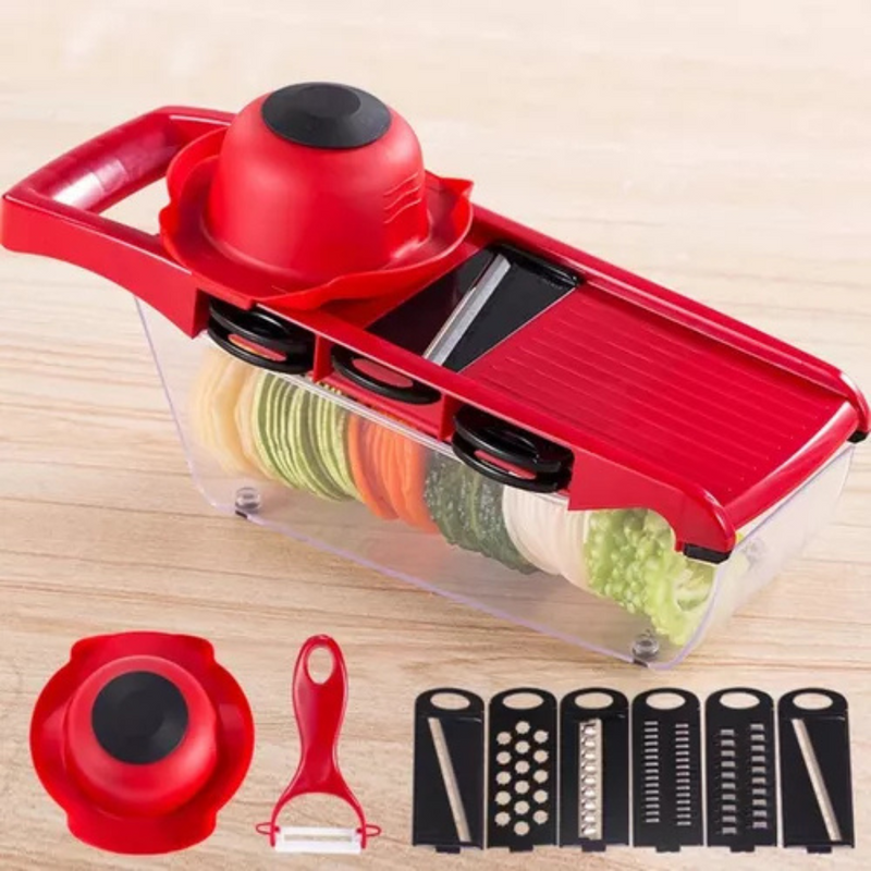 Mandoline slicer nicer 6 em 1 | Fatiador e cortador de legumes multifuncional em inox