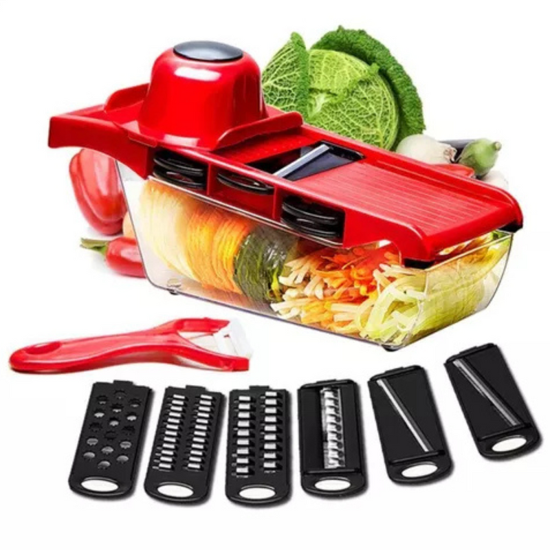 Mandoline slicer nicer 6 em 1 | Fatiador e cortador de legumes multifuncional em inox