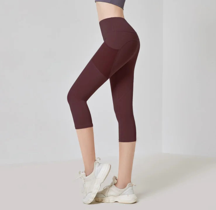 Calça legging cintura alta com bolsos | Para corrida e ioga