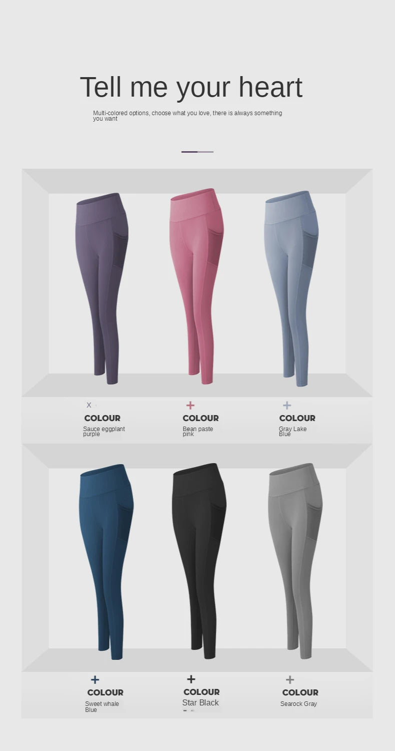 Calça legging cintura alta com bolsos | Para corrida e ioga