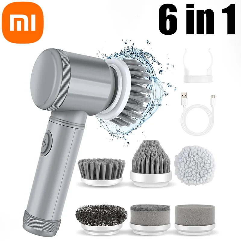 Escova elétrica 6 em 1 Xiaomi MIJIA Power Scrubber | Para cozinha e banheiro