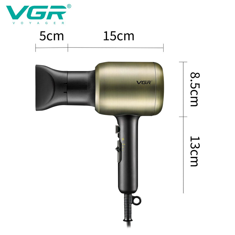 Secador de cabelo V-453 profissional VGR 1800-2200W | Potente elétrico de alta velocidade com proteção contra superaquecimento