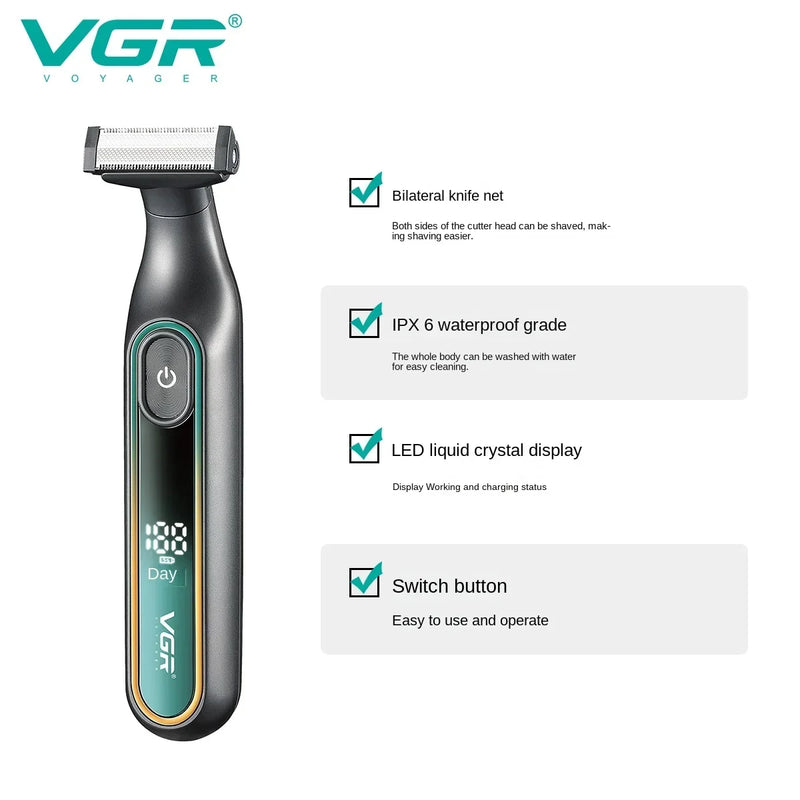 Aparador de cabelo á prova d'água VGR V-360 | Elétrico, recarregável e ajustável