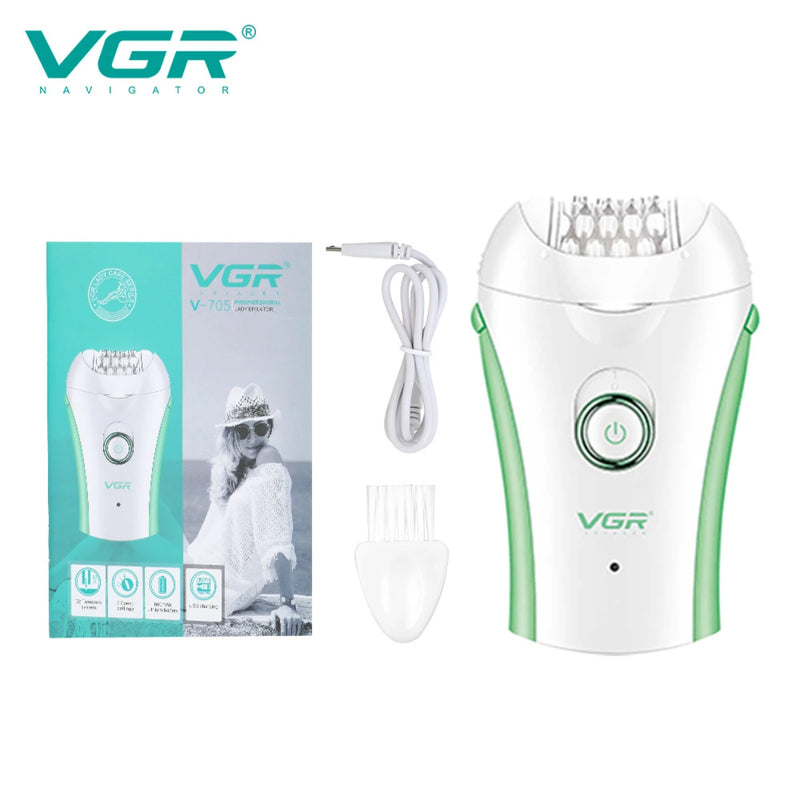 Depilador portátil elétrico recarregável profissional VGR V-705 | Para mulheres