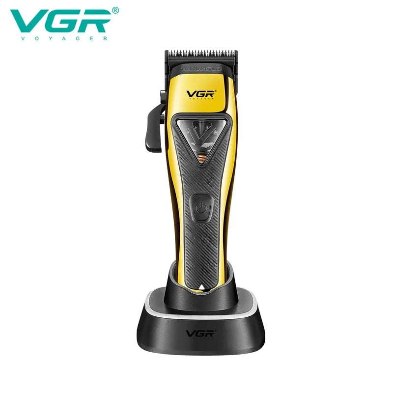 Máquina de cortar cabelo elétrica profissional VGR V-015 | Com motor vector 9000 RPM