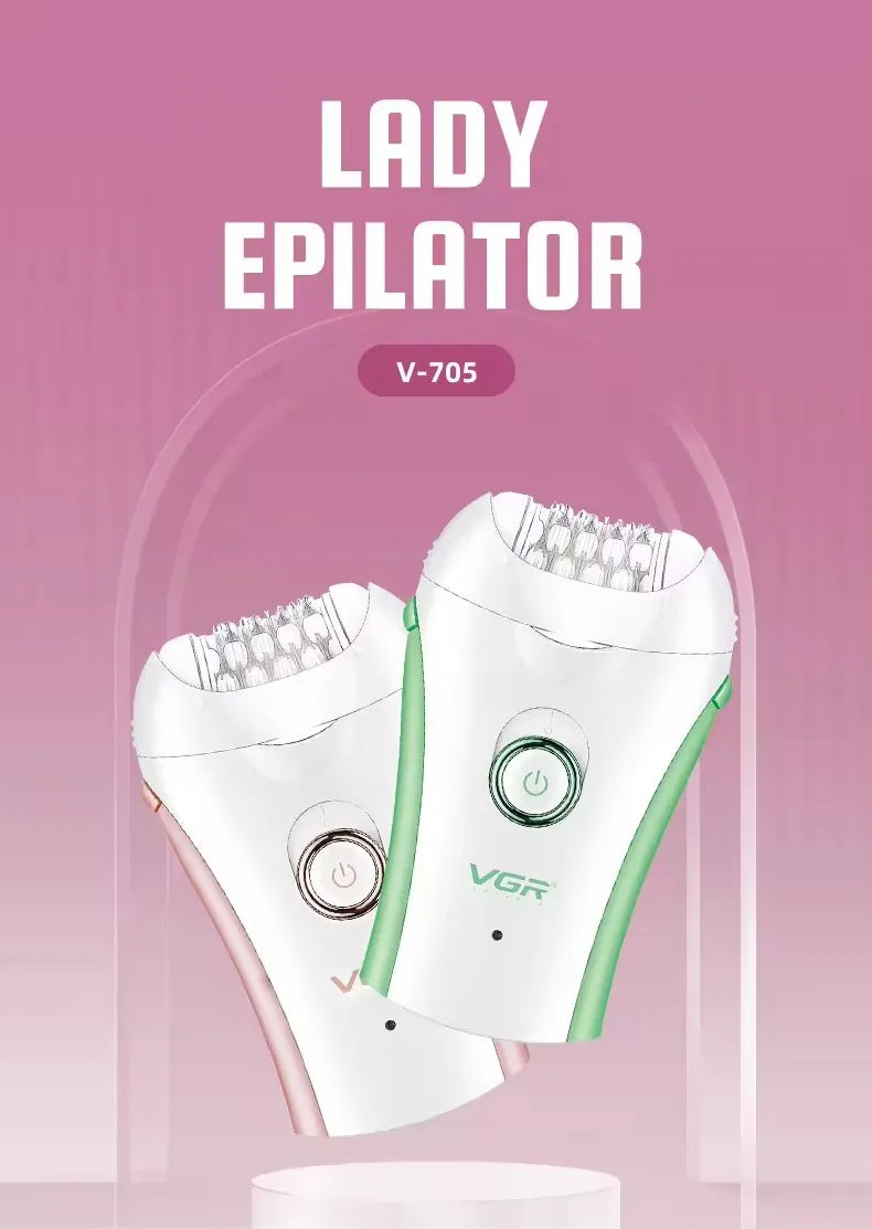 Depilador portátil elétrico recarregável profissional VGR V-705 | Para mulheres