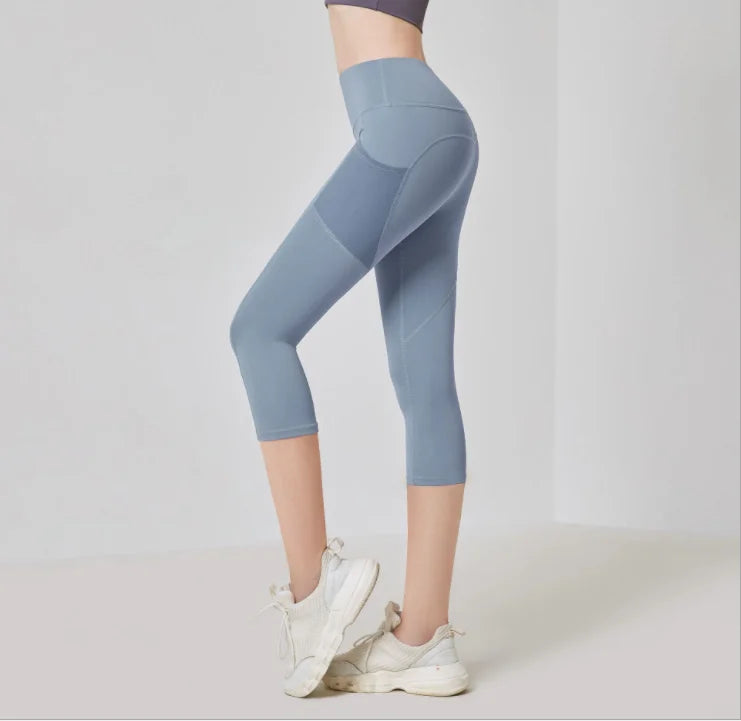 Calça legging cintura alta com bolsos | Para corrida e ioga