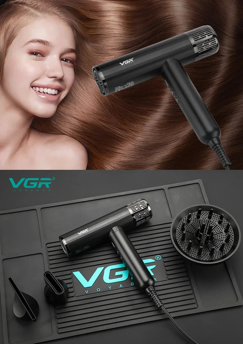 Secador de cabelo profissional VGR V-427 | Secagem ultra-rápida motor Brushless de 110000 RPM