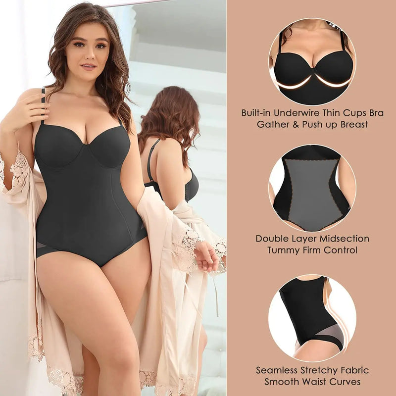 Body modelador feminino com sutiã | Corset redutor levantador de glúteos