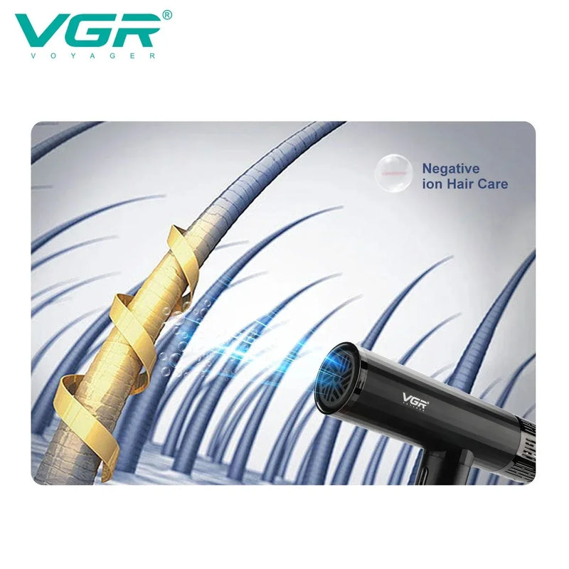 Secador de cabelo profissional VGR V-427 | Secagem ultra-rápida motor Brushless de 110000 RPM