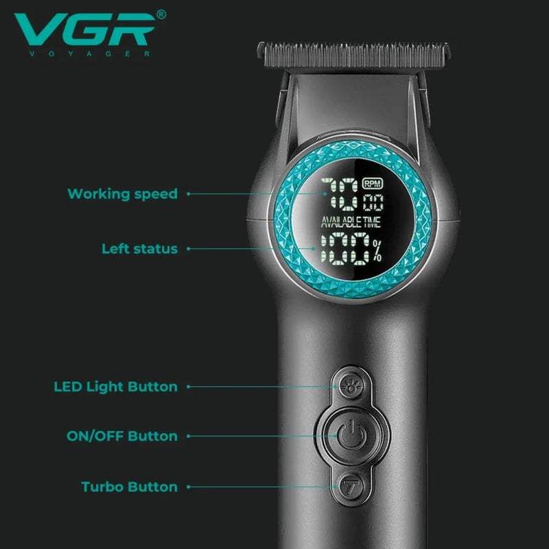 Máquina profissional de cortar cabelo VGR V-990 | Elétrica 8000 RPM sem fio