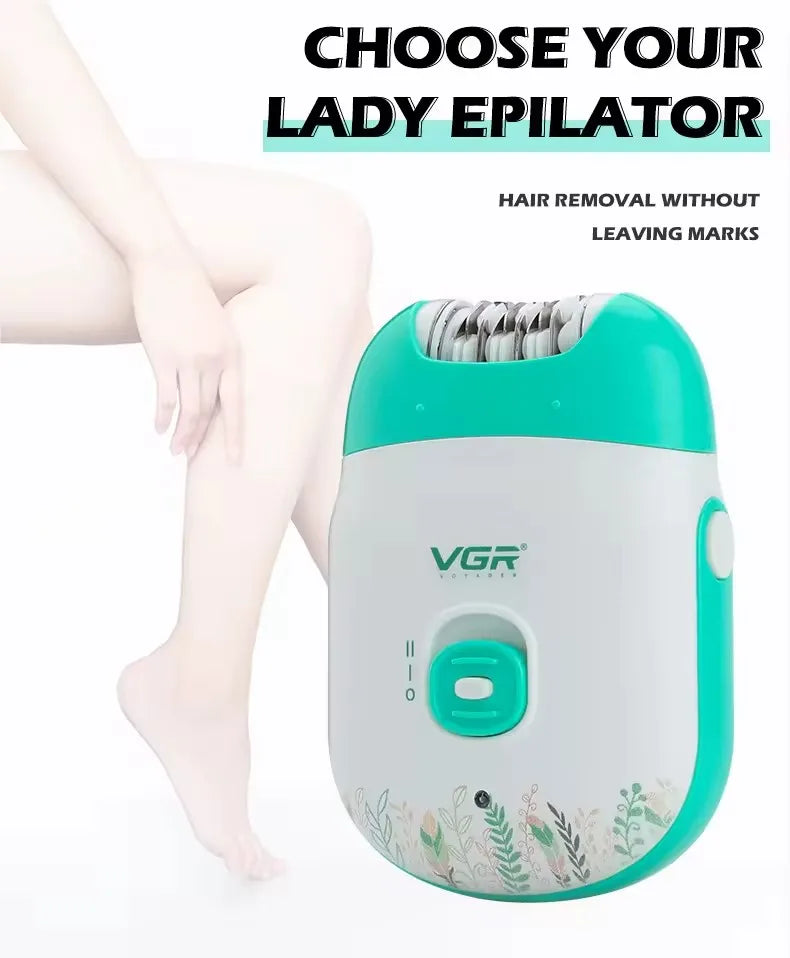 Depiladora elétrica profissional recarregável VGR V-726 | Removedor de pelos portátil feminino