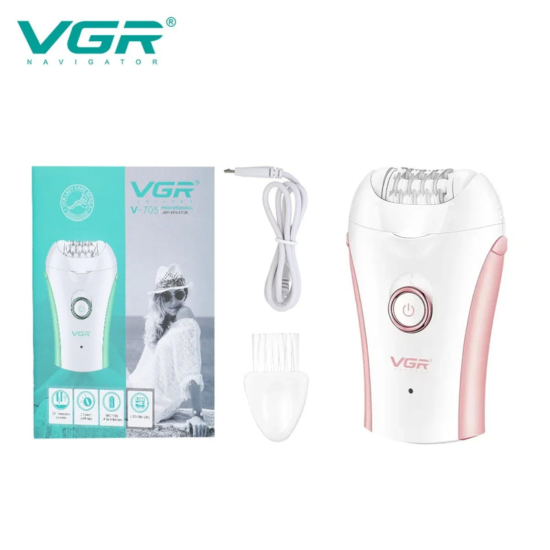 Depilador portátil elétrico recarregável profissional VGR V-705 | Para mulheres