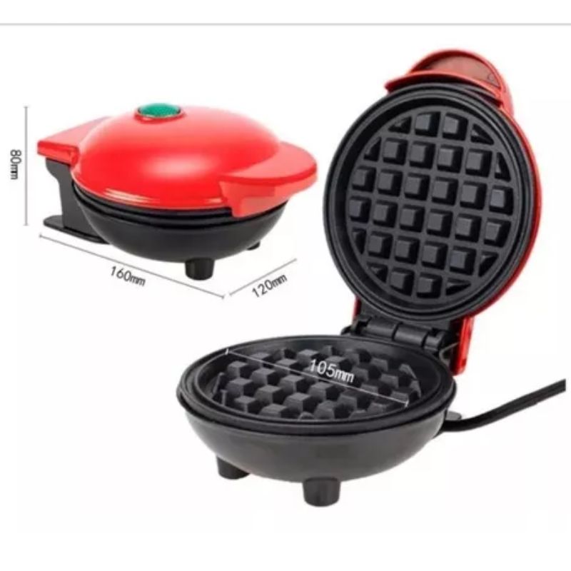 Mini máquina elétrica de fazer Waffles | 110V